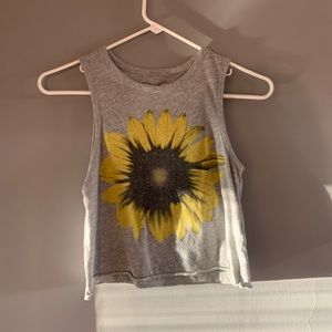cropped sunflower tank top